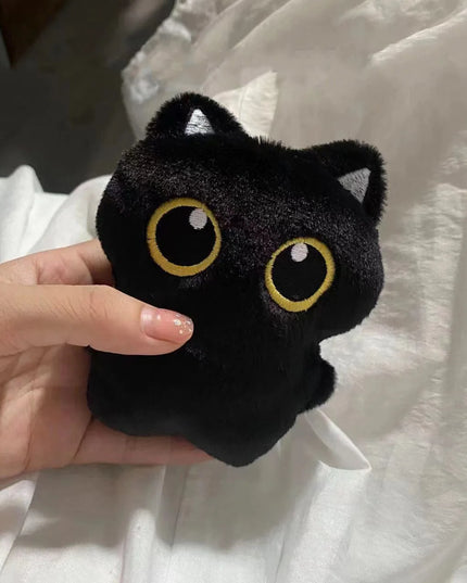 10cm Cute Black Cat plush toy Doll Small Pendant Cuddly Pillow Cushion Ins Black Cat Plush Toy Doll for Boy Girl Brithday Gifts