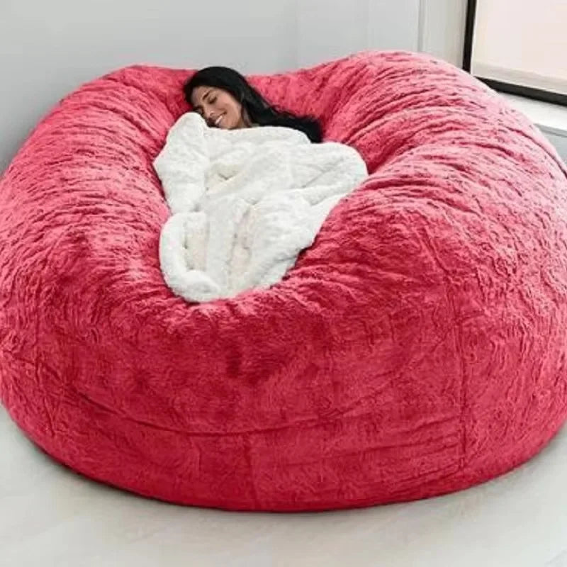 Home Lazy Sofa Foam Bed Bean Bag Double Three Bedroom Plush Bean Rice Fabric Recliner Sand Bean Bag Lazy Sofa Set