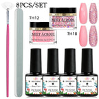 5g Dipping Nail Powder Set Red Nail Glitter Dipping System Kit For Manicure Nail Art Decorations Natural Dry Without Lamp Cure