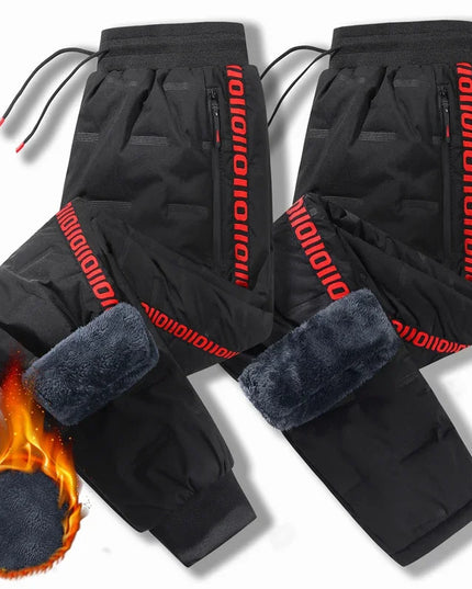Winter Lambswool Down Pants Warm Thicken Sweatpants Men Fashion Joggers Water Proof Casual Pants Men Brand Plus Fleece Trousers