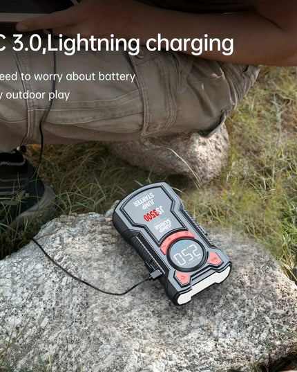 5-in-1 Multifunctional Air Pump Jump Starter with Air Compressor 3000A Peak/150PSI Battery Jump Starter Digital Tire Inflator
