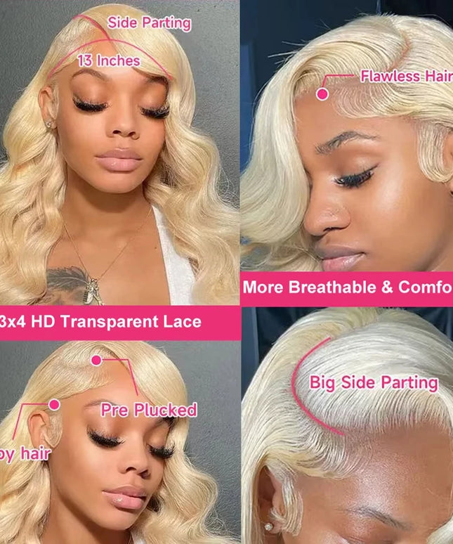 Body Wave 613 Hd Lace Frontal Wig 13x6 Human Hair Wigs 13x4 Transparent Lace Honey Blonde Glueless Wigs For Women 180 Density