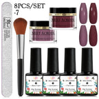 5g Dipping Nail Powder Set Red Nail Glitter Dipping System Kit For Manicure Nail Art Decorations Natural Dry Without Lamp Cure