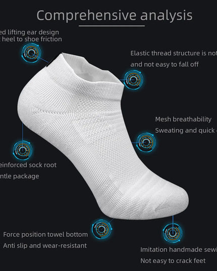 3 Pairs Sports Socks Men Women Short Running Socks Performance Ankle Cushion Wear-resistant Anti Slip Basketball Casual Socks