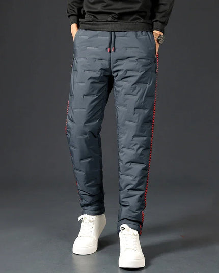 Winter Lambswool Down Pants Warm Thicken Sweatpants Men Fashion Joggers Water Proof Casual Pants Men Brand Plus Fleece Trousers