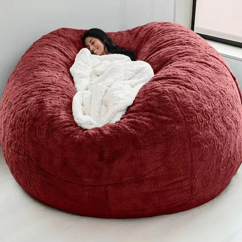 Home Lazy Sofa Foam Bed Bean Bag Double Three Bedroom Plush Bean Rice Fabric Recliner Sand Bean Bag Lazy Sofa Set