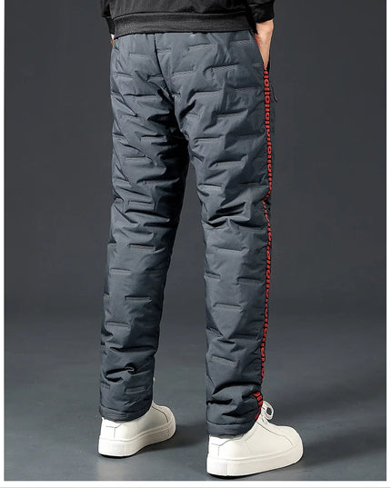 Winter Lambswool Down Pants Warm Thicken Sweatpants Men Fashion Joggers Water Proof Casual Pants Men Brand Plus Fleece Trousers