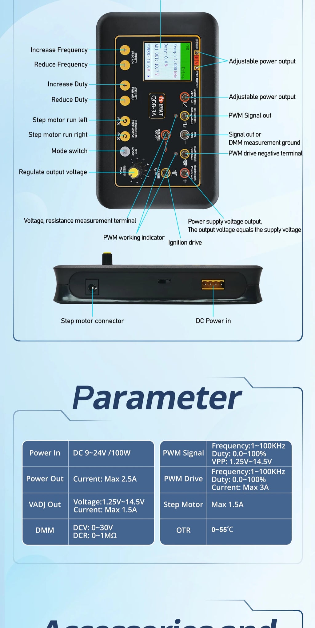 QDB3A Auto Ignition Coil Tester Car IAC Idle Stepper Motor Solenoid Valve Injector Actuator Fault Detector Driver PWM Generator