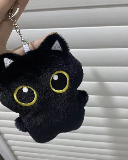 10cm Cute Black Cat plush toy Doll Small Pendant Cuddly Pillow Cushion Ins Black Cat Plush Toy Doll for Boy Girl Brithday Gifts