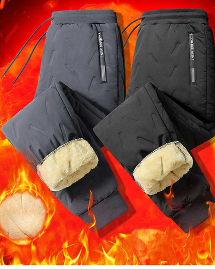Down Pants Casual Men Pants Thickened Fleece Pants Loose Sportswear Winter Warm Clothes Men Casual Clothes