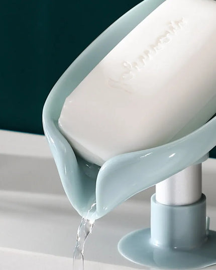 2pcs Drain Soap Holder Leaf Shape Soap Box Suction Cup Tray Drying Rack for Shower Sponge Container Kitchen Bathroom Accessories