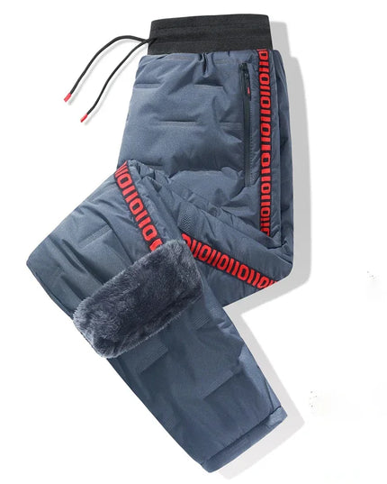Winter Lambswool Down Pants Warm Thicken Sweatpants Men Fashion Joggers Water Proof Casual Pants Men Brand Plus Fleece Trousers