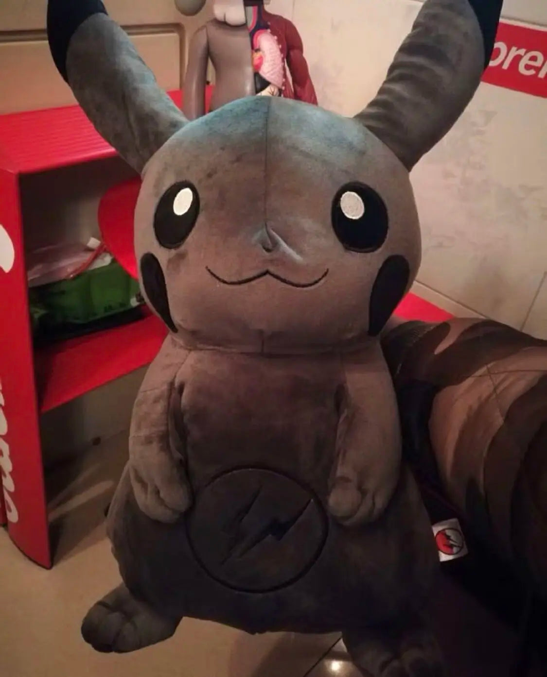 30CM Pokemon X Fragment Anime Character Dark Pikachu Doll Kawaii Pop Doll Black Pikachu Pillow Birthday Gift Female
