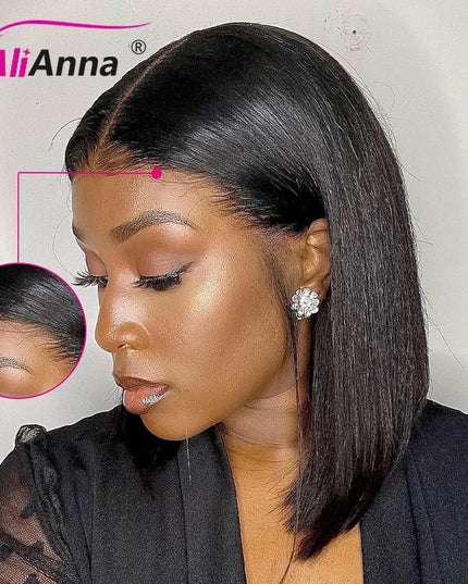 Glueless Wig Human Hair Ready To Wear Short Bob Wigs For Women Transparent Pre Cut Lace Human Wig Human Hair Wig Bob Wig