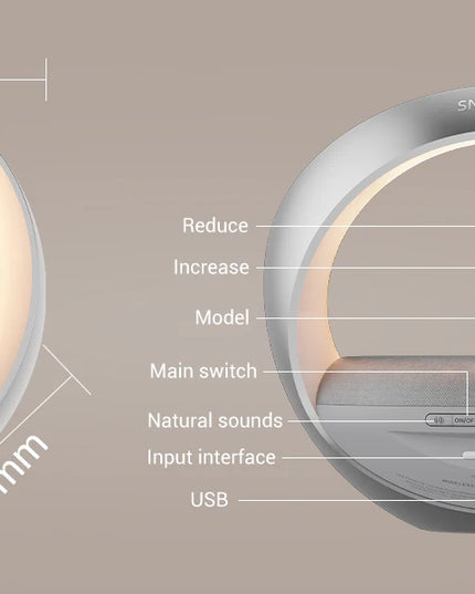 Colsur 15W Wireless Charger Bluetooth Speaker Alarm Clock, Sunrise Simulation Adjustable LED Night Light Alarm Clock Function