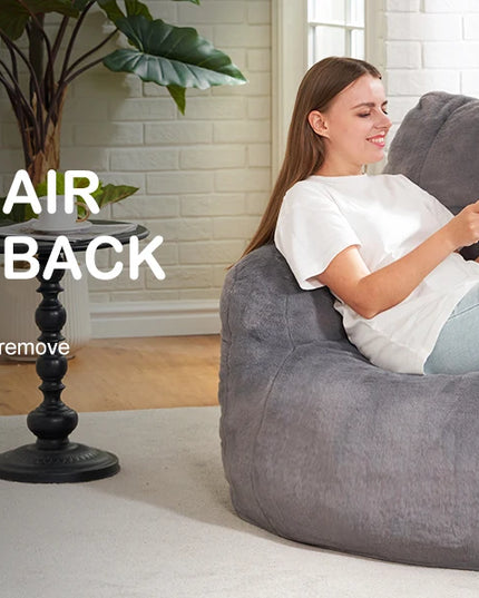 Bean Bag Sofa Chairs for Adults Comfy Bean Bag Sofa Fluffy Beanbag Chair Plush Chair Big Bubble Foam Sofa with Filler