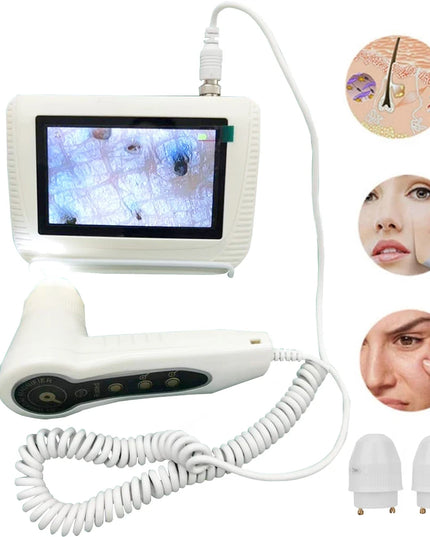 Magnifying Skin Analyzer Rechargeable Detector Hair Follicle Oil Moisture Pigment Tester Scalp/Face Skin Care Monitor 50X/200X