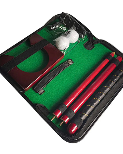 Portable Mini Golf Equipment Practice Kit Gift Set with Detachable Golf Putter Set Hand Indoor Golf Training Aid Kit