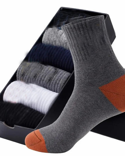6pairs Men's Cotton Sweat Absorbing Embroidered Crest Athletic Socks, Ankle Socks