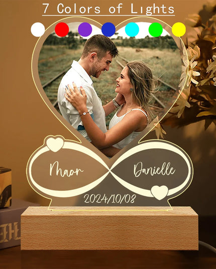 Personalized Anniversary Women Men Couples Gifts Custom Photo Love Frame Acrylic Plaque Valentine's Day Giftware for Him Her