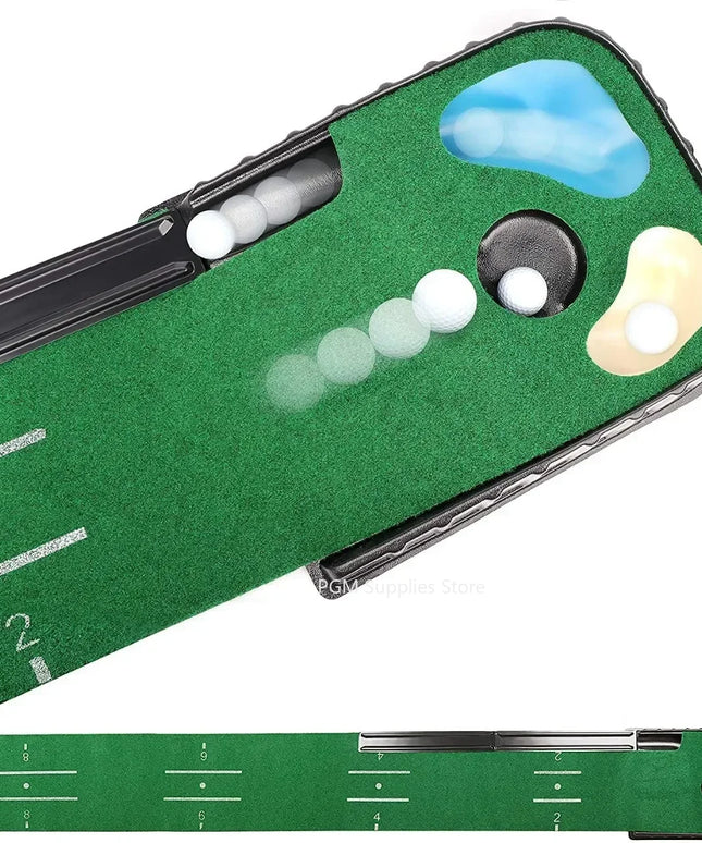PGM Golf Indoor Putting Mat Putter Trainer Green Carpet Practice Set Ball Return Mats