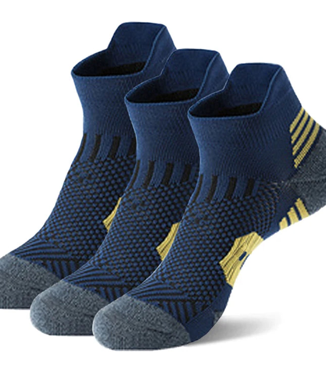 3Pair Professional Fitness Sports Socks Towel Bottom Non-Slip Running Socks Men Women Short Quick-Drying Basketball Training Sox