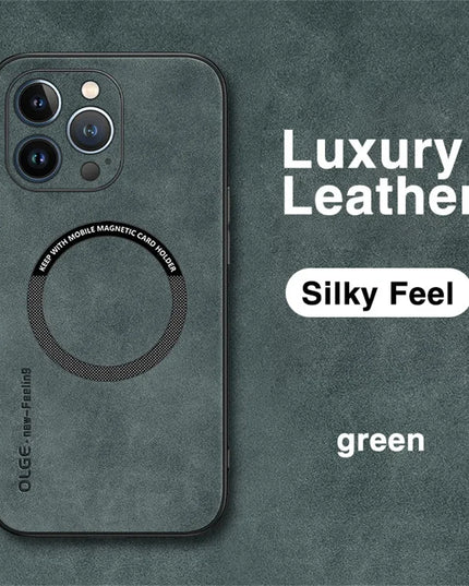 For Magsafe Luxury Leather Shockproof Phone Cases For iPhone 16 15 14 13 12 11 Pro Max 16 Plus Magnetic Wireless Charging Cover