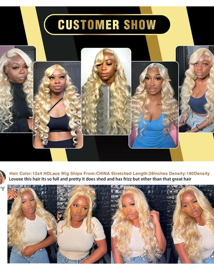 Body Wave 613 Hd Lace Frontal Wig 13x6 Human Hair Wigs 13x4 Transparent Lace Honey Blonde Glueless Wigs For Women 180 Density