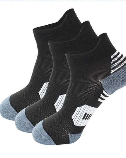 3Pair Professional Fitness Sports Socks Towel Bottom Non-Slip Running Socks Men Women Short Quick-Drying Basketball Training Sox