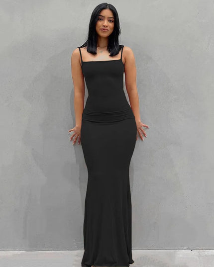 Satin Slip Sleeveless Backless Maxi Dress Women 2023 Summer Bodycon Elegant Sexy Outfits Ladies Birthday Party Club Sundress