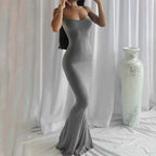 Satin Slip Sleeveless Backless Maxi Dress Women 2023 Summer Bodycon Elegant Sexy Outfits Ladies Birthday Party Club Sundress
