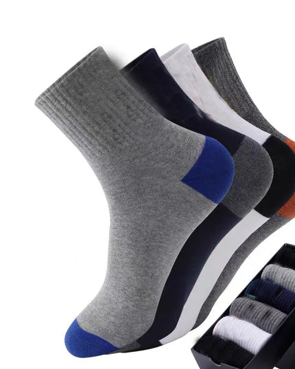 6pairs Men's Cotton Sweat Absorbing Embroidered Crest Athletic Socks, Ankle Socks