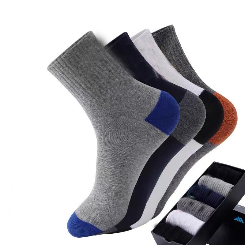 6pairs Men's Cotton Sweat Absorbing Embroidered Crest Athletic Socks, Ankle Socks