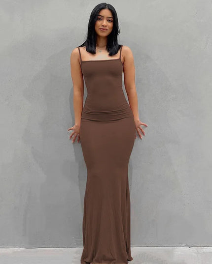 Satin Slip Sleeveless Backless Maxi Dress Women 2023 Summer Bodycon Elegant Sexy Outfits Ladies Birthday Party Club Sundress