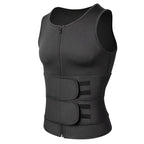 Qtree Neoprene Body Shaper Vest for Men Slimming Gym Fitness Sweat Waist Trainer Corset Workout Zipper Sauna Weight Loss Tops