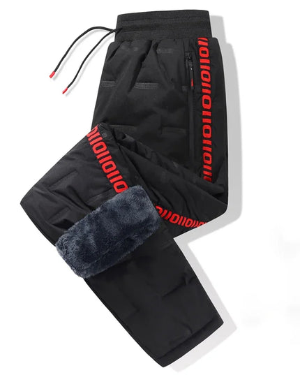 Winter Lambswool Down Pants Warm Thicken Sweatpants Men Fashion Joggers Water Proof Casual Pants Men Brand Plus Fleece Trousers
