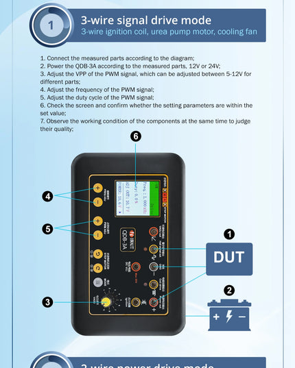 QDB3A Auto Ignition Coil Tester Car IAC Idle Stepper Motor Solenoid Valve Injector Actuator Fault Detector Driver PWM Generator