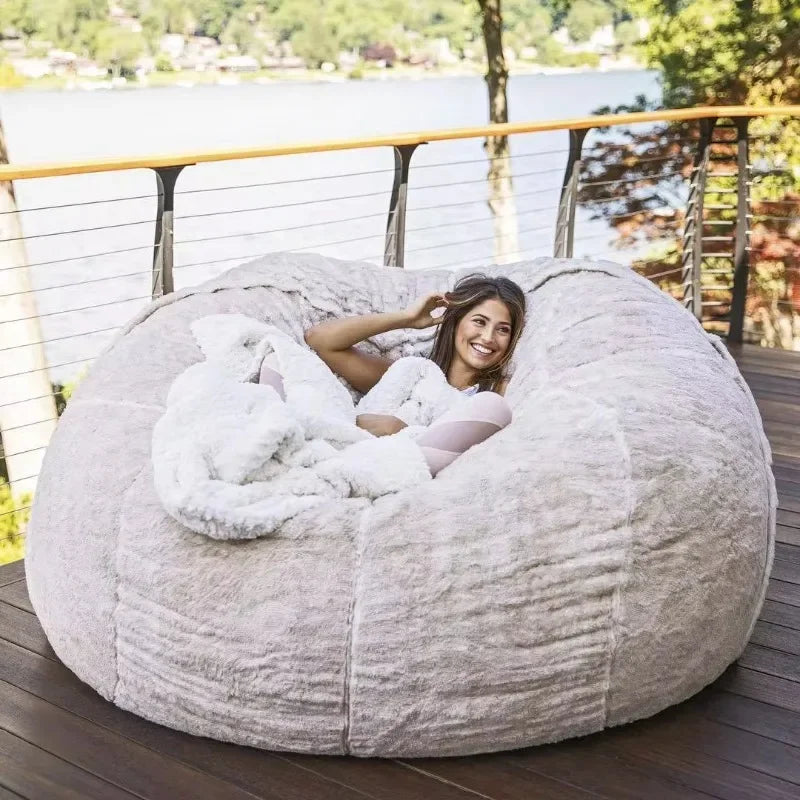 Home Lazy Sofa Foam Bed Bean Bag Double Three Bedroom Plush Bean Rice Fabric Recliner Sand Bean Bag Lazy Sofa Set