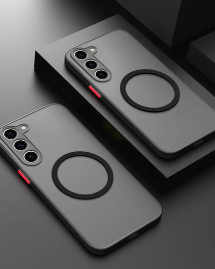 Matte Magnetic For Samsung Galaxy S24 S23 S22 S21 S20 Ultra Plus FE A54 A53 A13 Note 20 10 5G Case Frosted Wireless Charge Cover