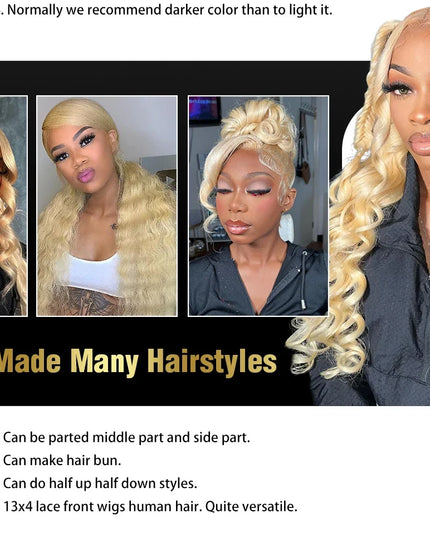Body Wave 613 Hd Lace Frontal Wig 13x6 Human Hair Wigs 13x4 Transparent Lace Honey Blonde Glueless Wigs For Women 180 Density