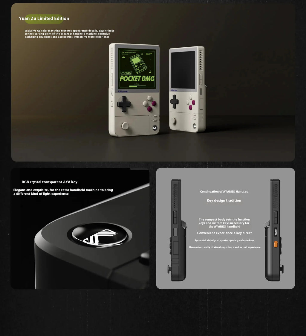 AYANEO Pocket DMG Game Console 3.92Inch OLED 1240*1080 Resolution Screen 6000mAh Gyroscope Custom Handheld Game Consoles Gifts