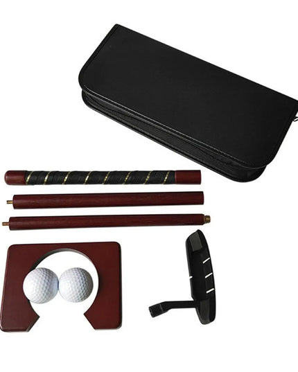 Portable Mini Golf Equipment Practice Kit Gift Set with Detachable Golf Putter Set Hand Indoor Golf Training Aid Kit