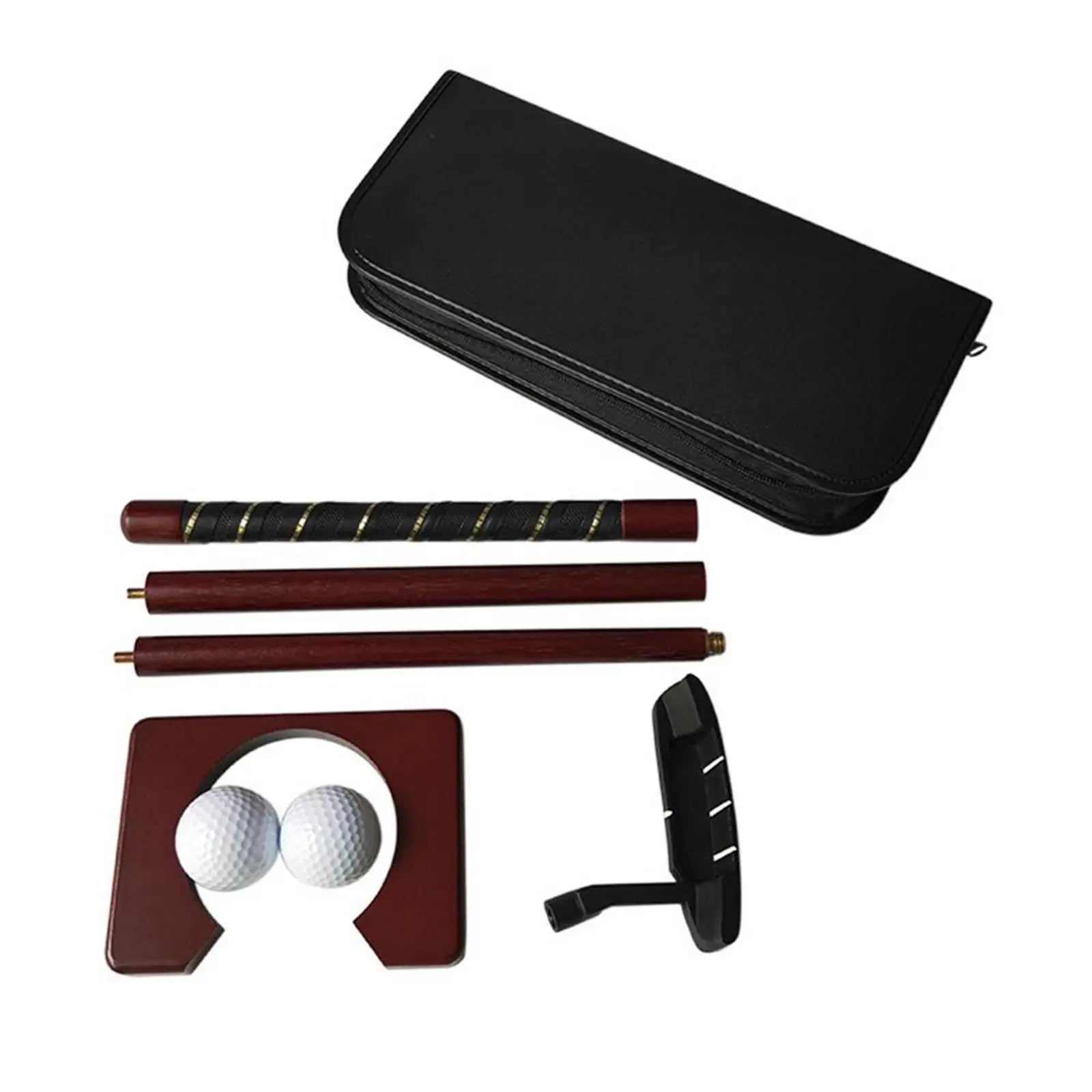 Portable Mini Golf Equipment Practice Kit Gift Set with Detachable Golf Putter Set Hand Indoor Golf Training Aid Kit