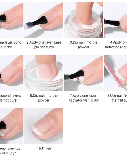 5g Dipping Nail Powder Set Red Nail Glitter Dipping System Kit For Manicure Nail Art Decorations Natural Dry Without Lamp Cure