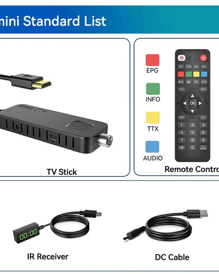 UBISHENG U3mini DVB T2 DVB C Digital TV Decoder HD Free TV Channels 7Days EPG TV Tuner for Spain France Itlay Columbia ect