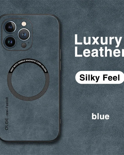 For Magsafe Luxury Leather Shockproof Phone Cases For iPhone 16 15 14 13 12 11 Pro Max 16 Plus Magnetic Wireless Charging Cover