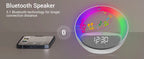 Colsur 15W Wireless Charger Bluetooth Speaker Alarm Clock, Sunrise Simulation Adjustable LED Night Light Alarm Clock Function