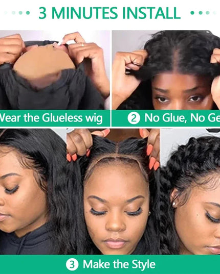 30 Inch Water Wave Glueless Wig Human Hair Ready To Wear 6X4 Glueless Wigs Human Hair Brazilian Human Hair Wigs PreCut For Women