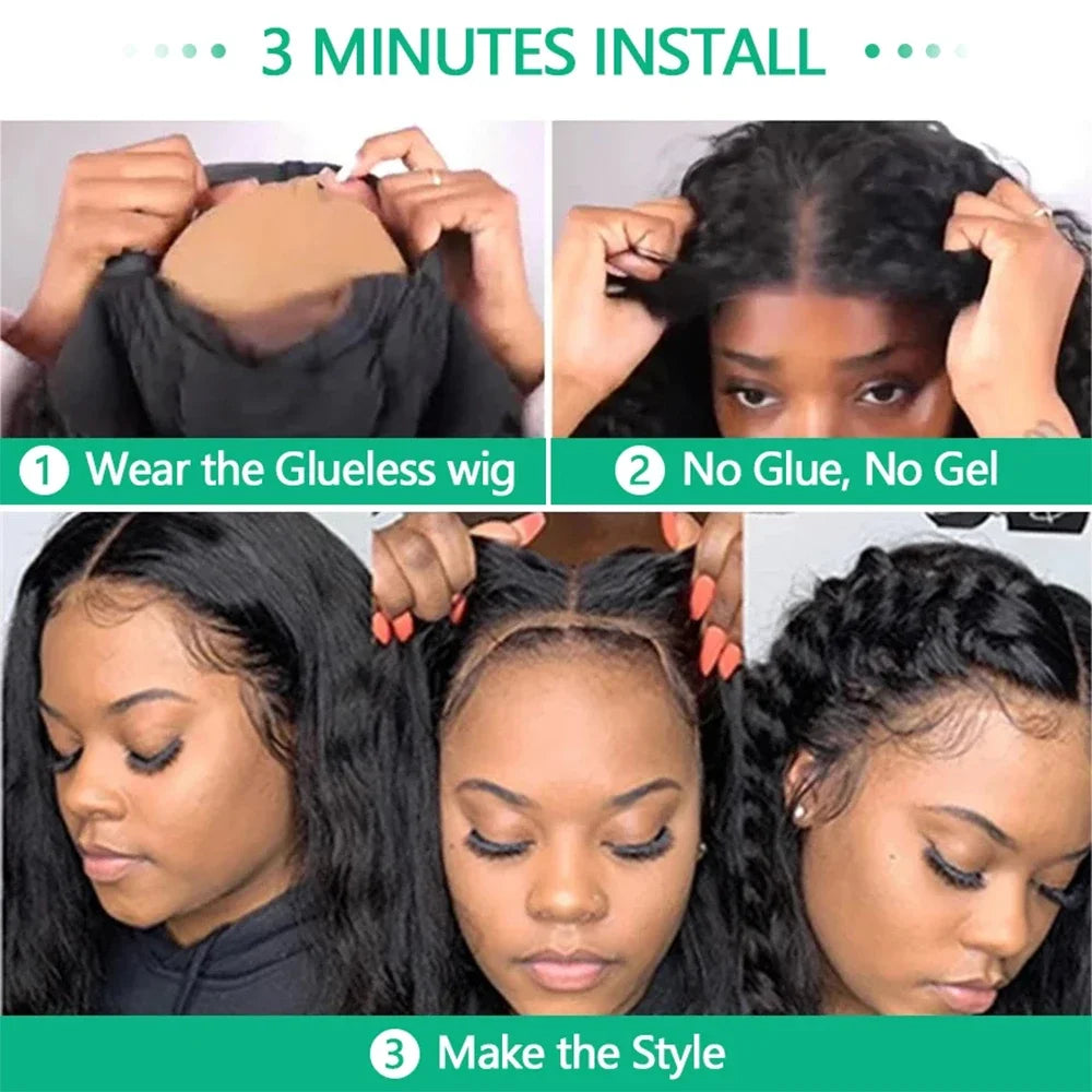 30 Inch Water Wave Glueless Wig Human Hair Ready To Wear 6X4 Glueless Wigs Human Hair Brazilian Human Hair Wigs PreCut For Women