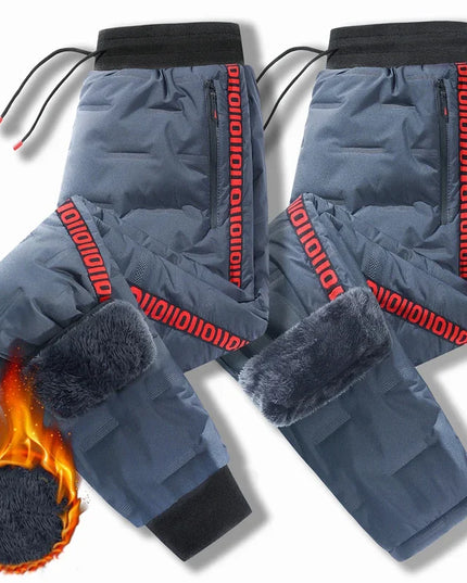 Winter Lambswool Down Pants Warm Thicken Sweatpants Men Fashion Joggers Water Proof Casual Pants Men Brand Plus Fleece Trousers